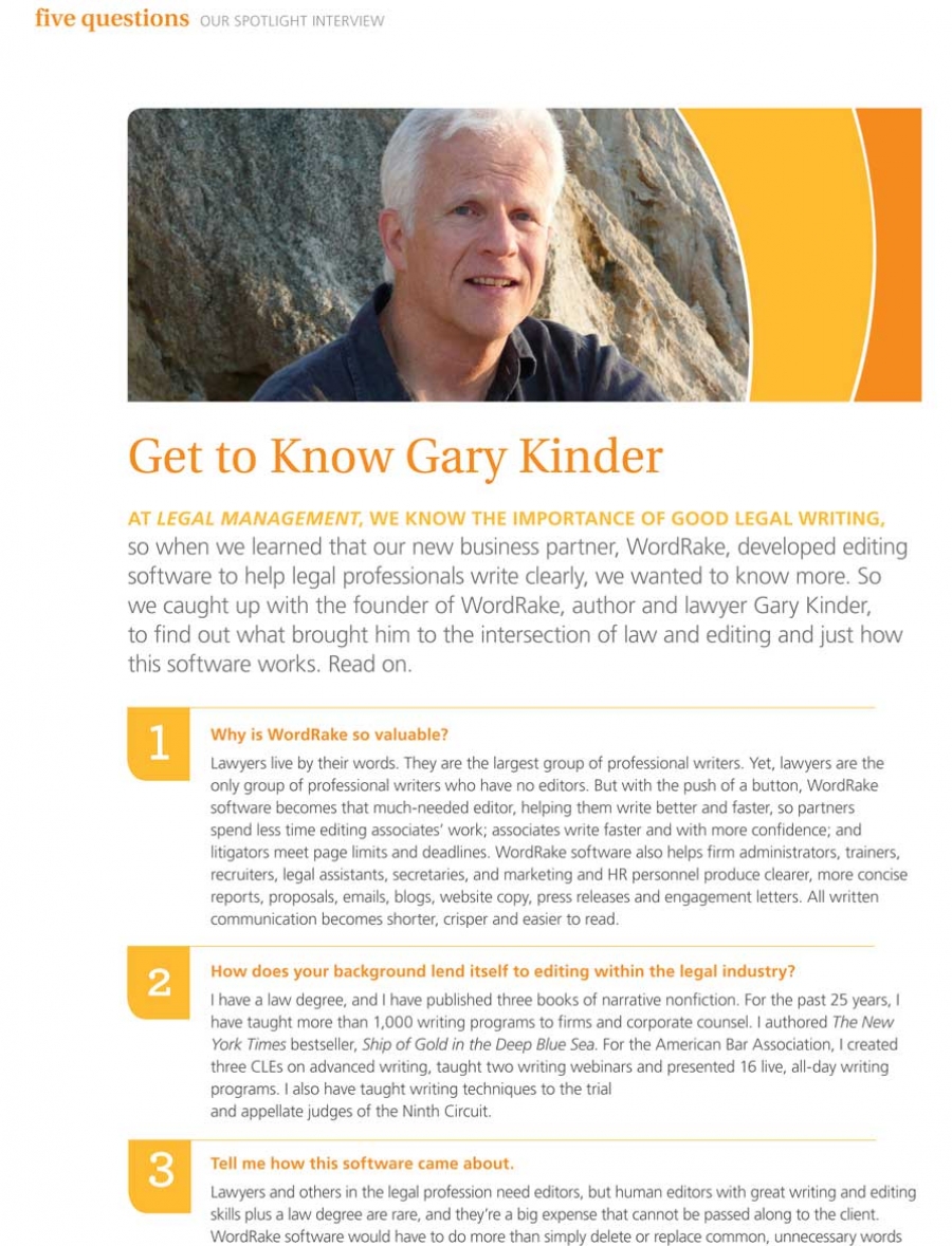 Five Questions with Gary Kinder
